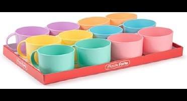 PlasticForte Drinkbekers - 24x stuks - gekleurd - kunststof - 570 ml - soepkommetjes - bekers