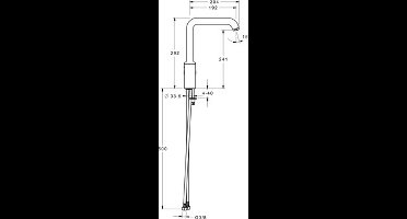 Hansa Hansaprimo 1-gats keukenkraan m. zijbediening m. 150 draaibare uitloop 19.2cm chroom