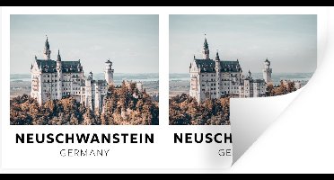 Muurstickers - Sticker Folie - Duitsland - Architectuur - Kasteel - 40x20 cm - Plakfolie - Muurstickers Kinderkamer - Zelfklevend Behang - Zelfklevend behangpapier - Stickerfolie