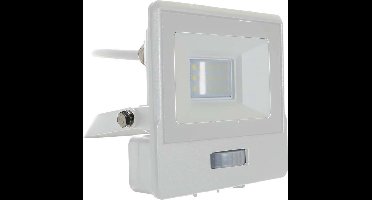 V-TAC VT-118S-1-W LED Schijnwerper - Samsung - PIR Sensor - IP65 Waterdicht - Wit - 10W - 735 Lumen - 3000K