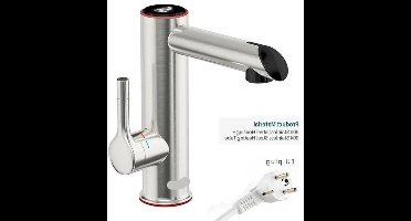 Kraan - Keukenkraan - Elektrische Waterverhitter Kraan - Thermostaatkraan - 220V - RVS Verwarmde Kraan voor Badkamer met Mini Doorstroomverwarmer - Zilver Metaal