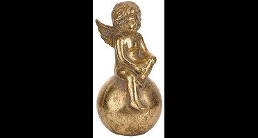 Engel Sitting On Ball Brass 17,8x19,7xh3 5cm Keramiek