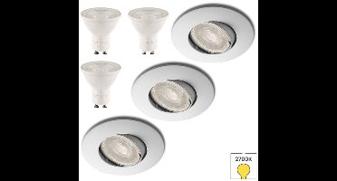 Lybardo - Inbouwspots 3-pack - Kantelbaar + LED Spot 2.4W - Warmwit Licht