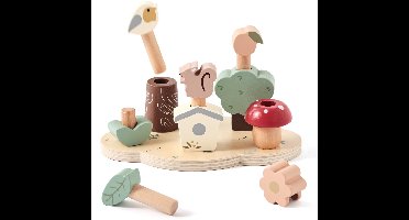 Houten pop-up speelgoed met kleursortering | Montessori-speelgoed voor kleurherkenning | Geschikt voor peuters | Educatief speelgoed voor de kleuterschool