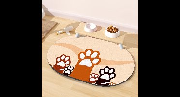 Voerbakmat voor huisdieren, absorberende, lekvrije mat voor hondenbakken, 40 x 60 cm, antislip rubberen onderkant, gemakkelijk op te bergen, geschikt voor huisdieren die snel morsen, universele mat voor katten- en hondenbakken - Stijl 1