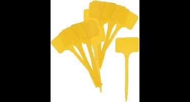 Pro Garden plantenetiketten - 40x stuks - geel - kunststof - H15 cm - moestuin