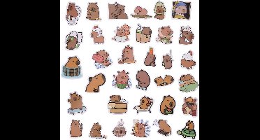 240 Stuks Schattige Capybara Stickers, Kawaii Dieren Stickers voor Waterflessen, Laptops en Feestdecoratie
