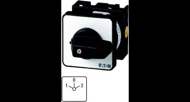 Eaton Omkeerschakelaar, T0, 20 A, inbouw, 2 module(s), contacten: 4, 60 °, vergrendelend, met 0-stand, 1-0-2, designnummer 8400, 053079