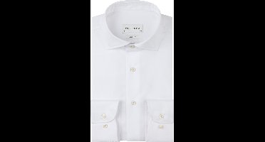 Profuomo regular fit heren overhemd - twill - wit - Strijkvrij - Boordmaat: 46 (EU maat: XXL)