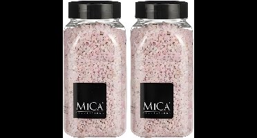 Mica Decorations decoratie stenen/granulaat - 2x - 650ml - roze - hobby steentjes