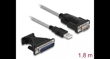 Delock Adapter USB 2.0 Type-A to 1 x Serial RS-232 D-Sub 9 + Adapter D-Sub 25