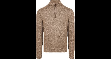 Suitable Slub Yarn Half Zip Trui Beige - Maat XXL - Heren - Quarter zip - Schipperstrui met rits - Volwassen mannen