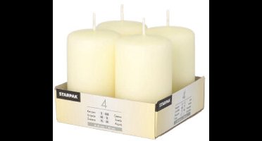 6x 4 Stompkaarsen Ø 50 mm · 80 mm ivoor Ivory