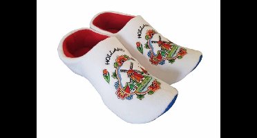 Witte Klompsloffen Holland Rode Tulp - Maat 20-24