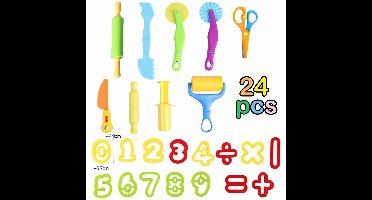 24 -delig Klei Accessoire Set - Kindergereedschap voor Plasticine - Boetseergereedschap - Educatief Speelgoed Cadeau voor Jongens en Meisjes - DIY Boetseerklei - Nummerthema