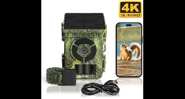 Denver Wildcamera met Nachtzicht en WiFi - 4K Ultra HD - 48mp - WiFi - Trailcam Go app - LCD scherm - Zonne-energie - WSW8120