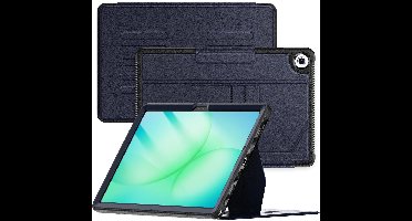 Tablet Hoes Geschikt voor Samsung Galaxy A11 Plus Navy - Galaxy A11 plus hoes met Kaartsleuven - Multi-Angle Magnetic Stand, Auto Sleep/Wake - Extra Stevig - Schokbestendig
