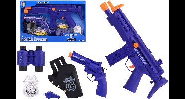 Johntoy Politie Speelset Deluxe Met Geluid Blauw 6-delig