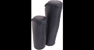 Handvatset Edge Leer - zwart - 135/92mm  (werkplaatsverpakking)