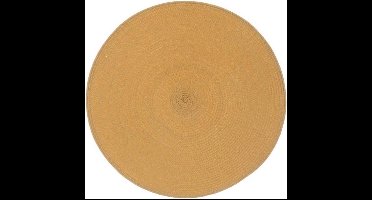 Unique Living | Placemat Daisy | Rond | Rotan | Okergeel | Ø 38cm