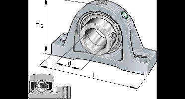 INA Kussenlagerblok gietijzer - PASE25-XL-N
