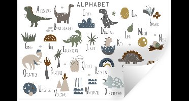 Muurstickers - Sticker Folie - Kinderkamer - Letters - Dinosaurus - Jongens - Meisjes - Kinderen - 30x20 cm - Plakfolie - Muurstickers Kinderkamer - Zelfklevend Behang - Zelfklevend behangpapier - Stickerfolie