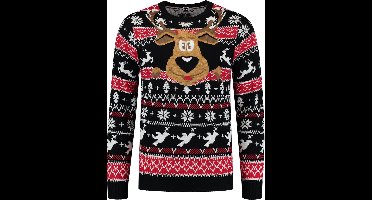 Foute Kersttrui Dames & Heren - Rudolph Pop Out - Kerstcadeau Volwassenen - Dames en Heren - Maat L