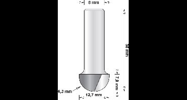 Hitachi 8 mm holprofielfrees 12.7 x 38 x 6.3mm