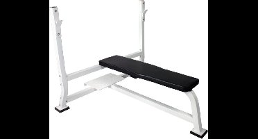 Gorilla Sports Brede Halterbank - Fitnessbank - Belastbaar tot 250 kg - Wit