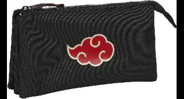 Pennenetui met 3 vakken Naruto Zwart 22 x 12 x 3 cm