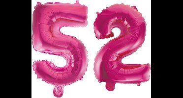 Folieballon 52 jaar roze 86cm