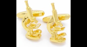 Manchetknopen - Microscoop Wetenschapper Goudkleurig