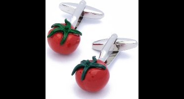 Manchetknopen - Tomaat Rood met Groene Steel