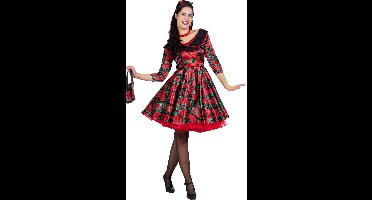 Wilbers & Wilbers - Rock & Roll Kostuum - A Whole Lot Of Rosie Jaren 50 Rozen - Vrouw - Rood - Maat 40 - Carnavalskleding - Verkleedkleding