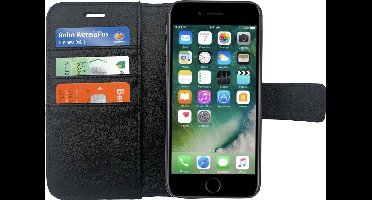 Hoesje geschikt voor iPhone SE 2020 / iPhone SE 2022 / iPhone 8 / iPhone 7 - Book Case Kunstleer Wallet - Zwart