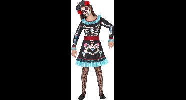 Dia de los Muertos kleurrijk skelet kostuum voor meisjes - Verkleedkleding