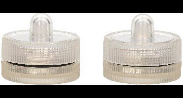 Ideas4Seasons LED waxinelichtjes/theelichtjes voor onder water - set van 2x - helder wit - zinkend
