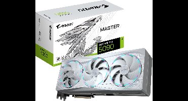GIGABYTE NVIDIA GeForce RTX 5090 AORUS MASTER ICE 32G - Videokaart - 32GB - GDDR7 - PCIe 5.0 - 1x HDMI 2.1 - 3x DisplayPort 2.1