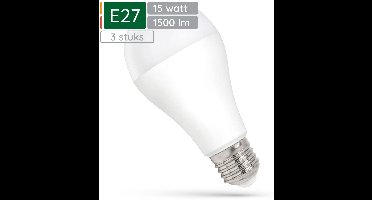 Spectrum LED Lamp E27 15W - 230V - 1500 Lumen - 3000K Warm wit - Gezellig licht - Energiezuinig - 3 stuks