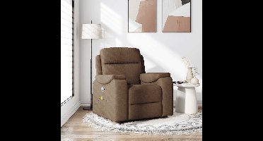 vidaXL Massagestoel - Verstelbaar - Stof - Bruin