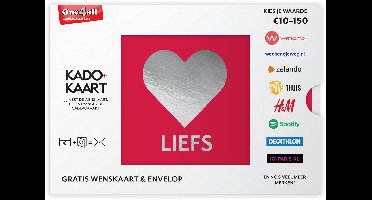 Kado+Kaart Liefs - Cadeaubon - 50 euro + cadeau-envelop