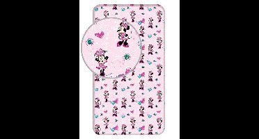 Disney Minnie Mouse Hoeslaken Flowers - Eenpersoons - 90 x 190/200cm - Katoen