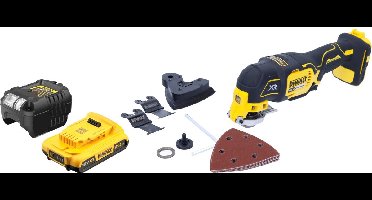 DeWalt DCS 355 D1 accu-oscillator multitool 18 V borstelloos + 1x accu 2,0 Ah + oplader + accessoires