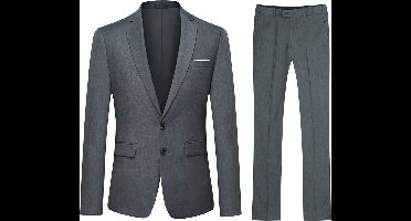Allthemen Heren 2-Piece Slim Fit Pak - Tweeknoops zakelijk Pak - XL
