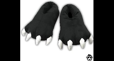 BoefieBoef Dinopoten Zwart – Dierensloffen - Warme Pantoffels met Antislip Zool (Maat 23-30) - Peuter & Kleuter Sloffen voor Kinderen 2-6 Jaar – Klauwpoten – Flanel & Katoen – Gripzool – Jongens & Meisjes – Verjaardagscadeau