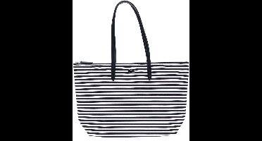 LACOSTE Schoudertas Shopper L.12.12 Concept Shopping Bag Stripes Marine Farine Wit Donkerblauw