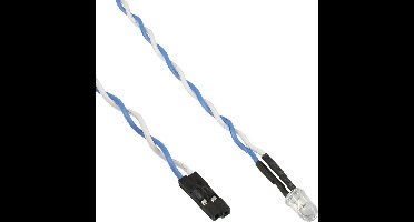 InLine® HDD LED / Power LED voor aansluiting op moederbord, blauw, 5mm, 0,8m