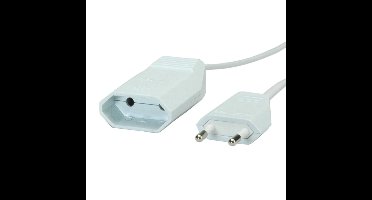 Bachmann 233.286 Stroom Verlengkabel 2.5 A Wit 5.00 m H03VVH2-F 2X 0,75 mm²