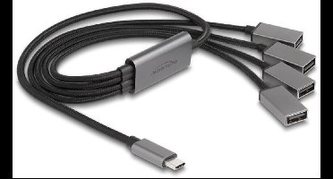 Delock 4 Port USB 2.0 Cable Hub with USB Type-C™ connector 60 cm