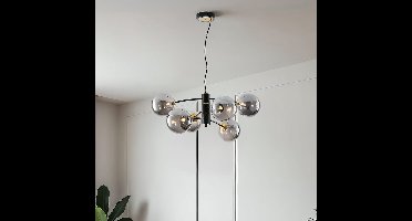 LumenXL LumenXL - Hanglamp Murano - Smoke glas - 6-lichts - G9 - Draaibaar